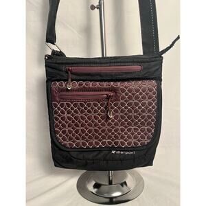 Sherpani Boho Crossbody Travel Bag Burgundy Black